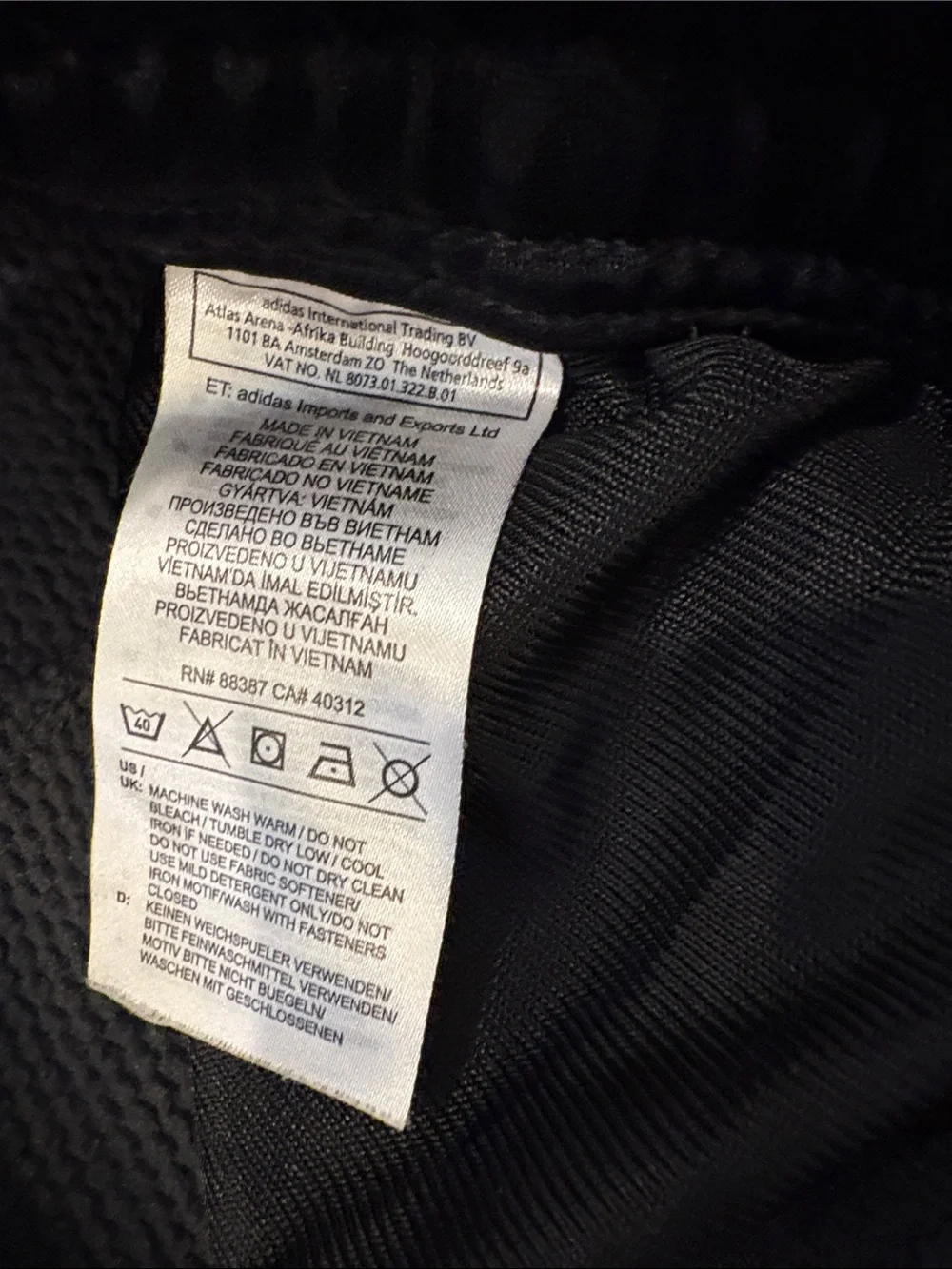 adidas Black Mens Jogger Sweatpants with Reflective Stripes Size M